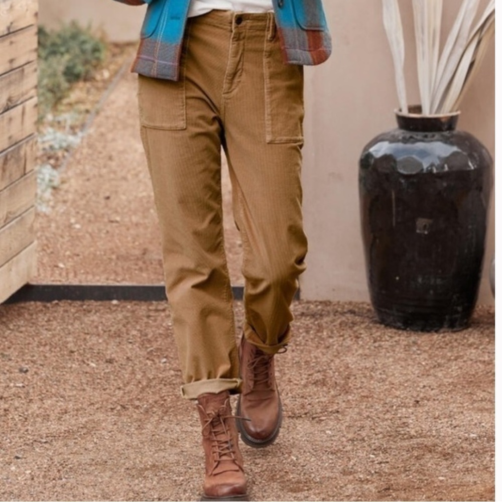 Driftwood Palmer Tan Corduroy Straight Leg Pants